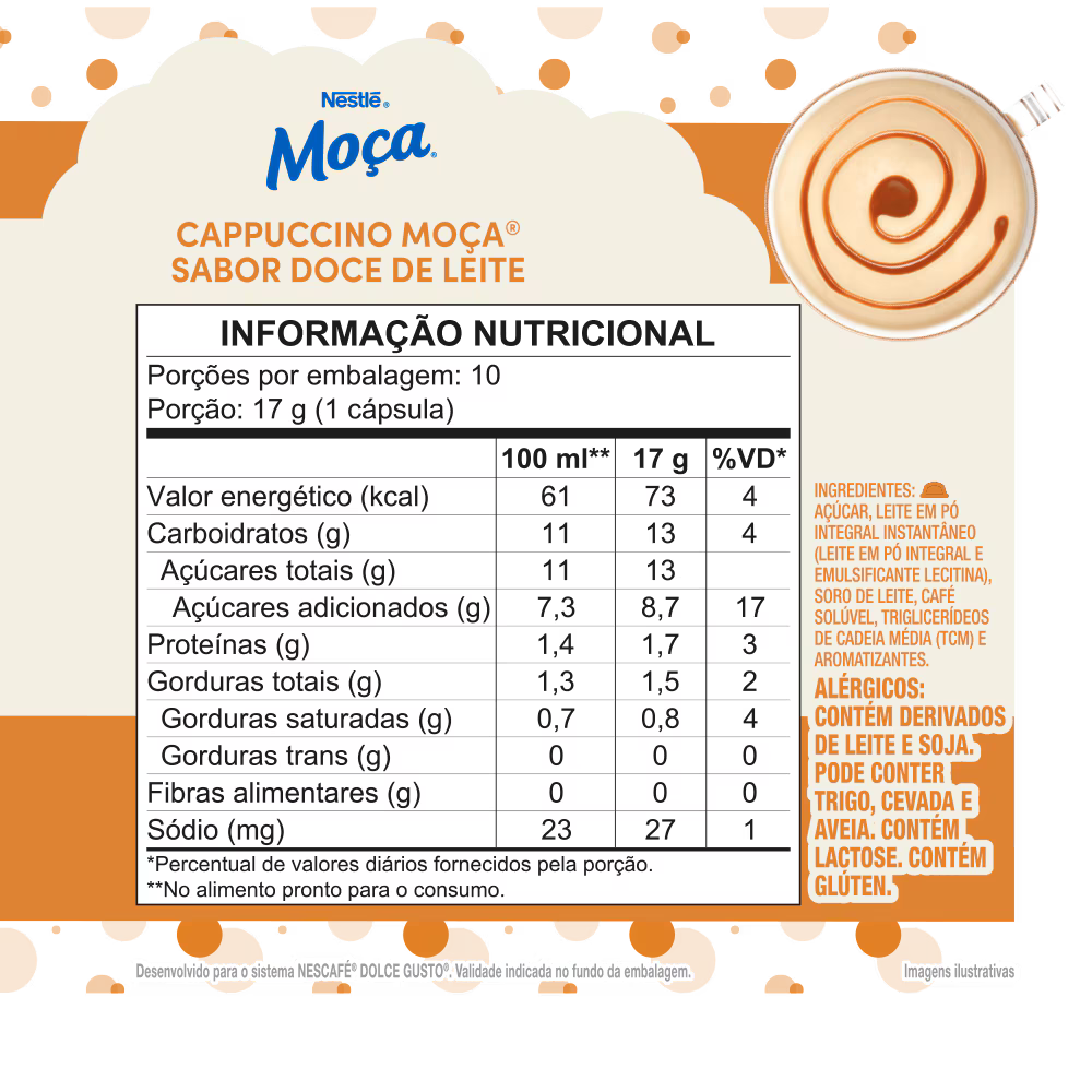 CAPPUCCINO MOÇA DOCE DE LEITE 10 CÁPSULAS